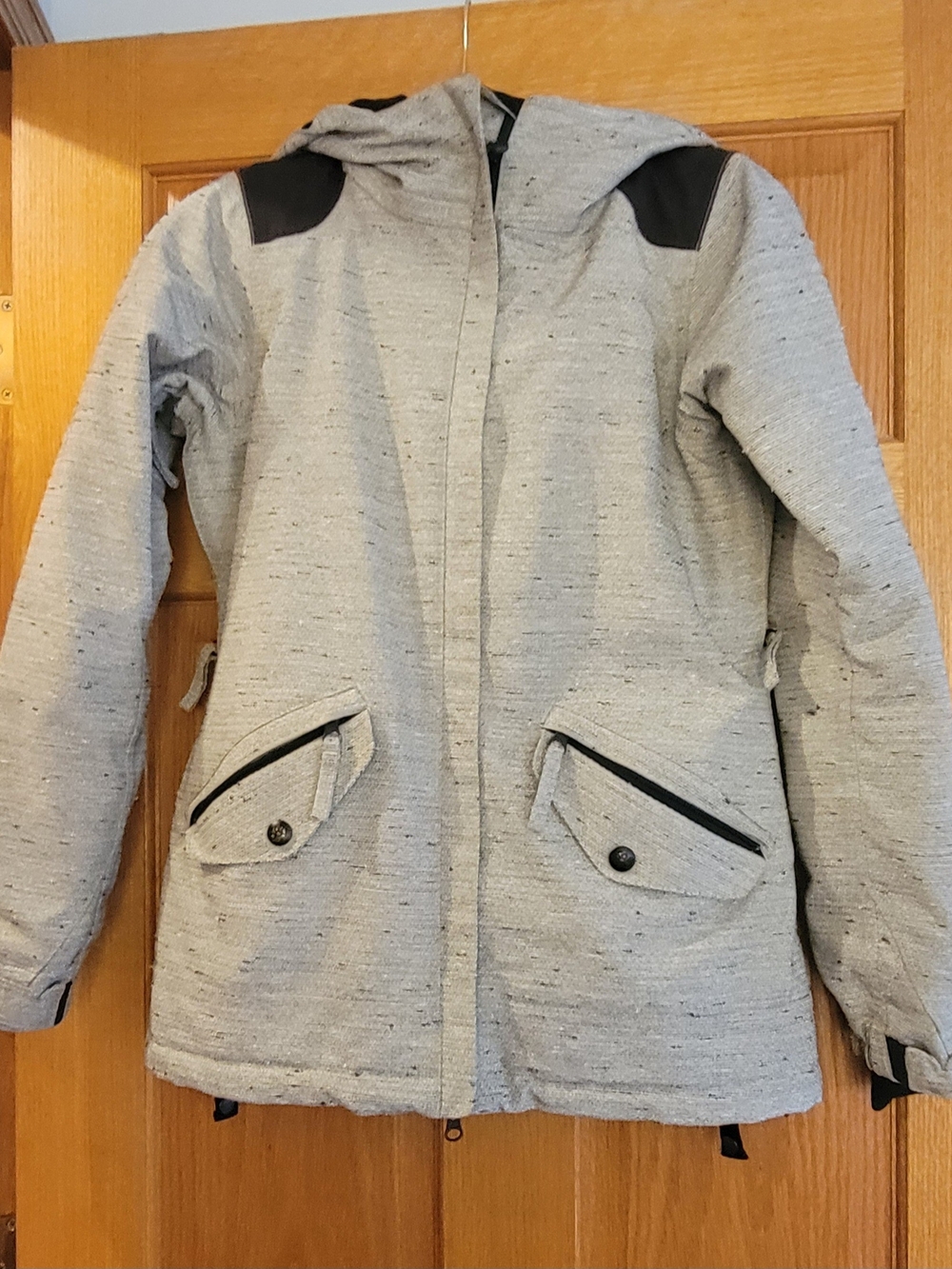 Women's Light Gray Hooded Winter Jacket